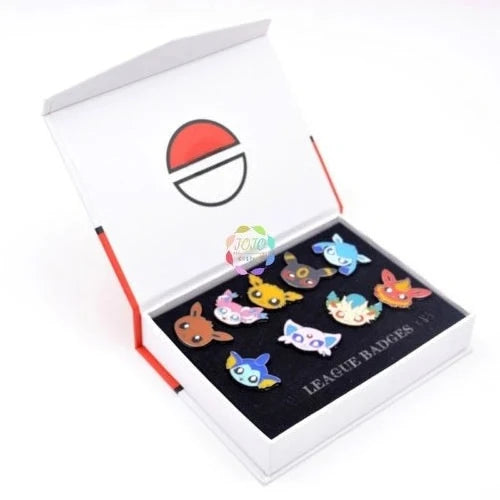 Gym Badges Kanto Johto Hoenn Sinnoh Unova Kalos League Region Pins Brooches Orange Islands Box Collection Pocket Monster