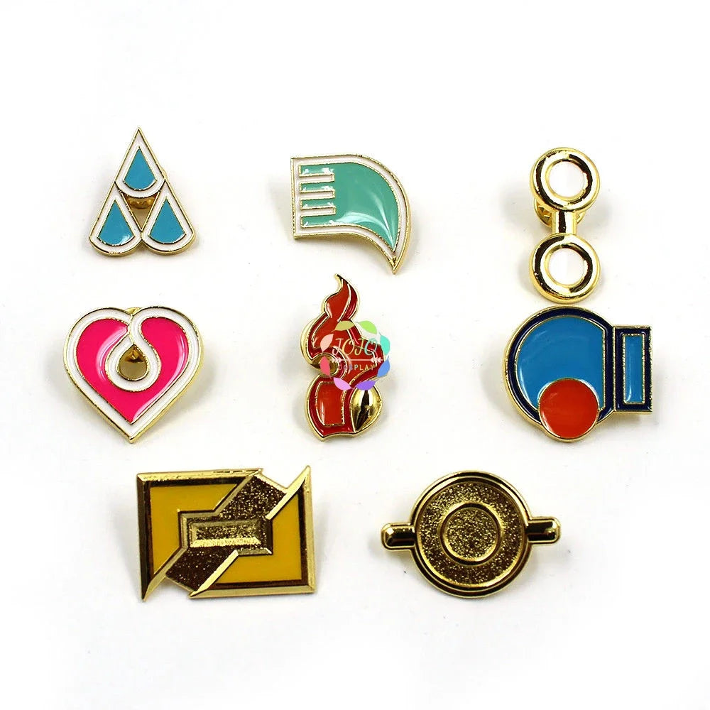 Gym Badges Kanto Johto Hoenn Sinnoh Unova Kalos League Region Pins Brooches Orange Islands Box Collection Pocket Monster