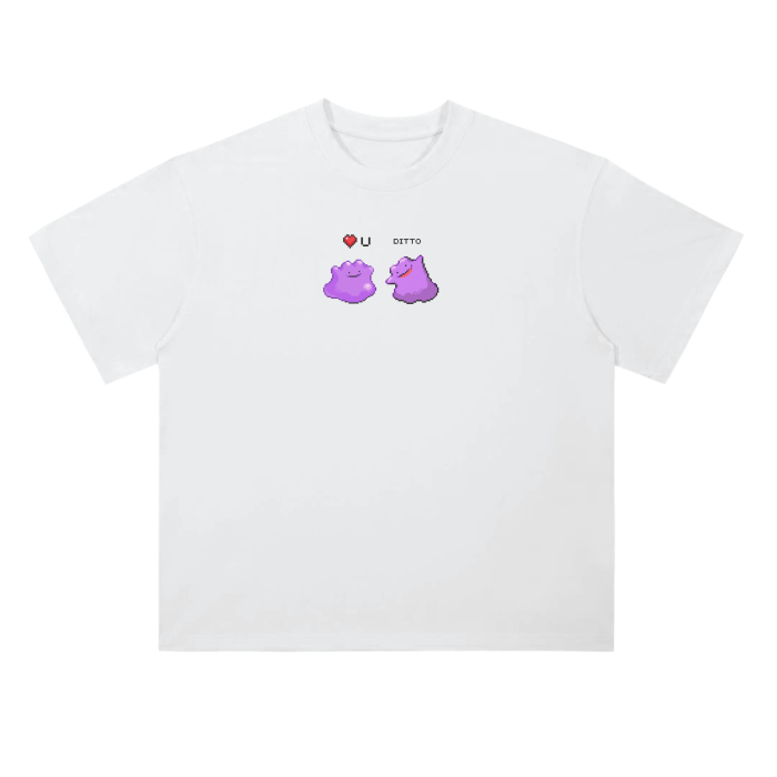 Ditto "Love you" Pokemon T-Shirt - cute pixel art - 100% cotton
